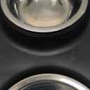 Hubulk Pet Dog Bowls 2 Stainless Steel Dog Bowl with No Spill Non-Skid Silicone Mat + Pet Food Scoop Water and Food Feeder Bowls for Feeding Small Medium Large Dogs Cats Puppies (S, Black)