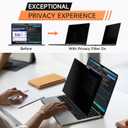 360 Privacy Screen for Macbook Pro 13 Inch (2016-2022, M1, M2) & Air 13 inch (2018-2021, M1), Anti Glare Blue Light Filter, Nano No Glue Anti Spy Black Protector for Mac Pro 13In Laptop Computer