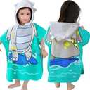 VOOVA & MOVAS Toddler Poncho Towels with Hood, Oversized (2-4Years,22"X22") Made from 100% Soft Cotton,Absorbent Bathrobe for Baby Boys,Perfect for Pool | Swimming | Bath | Beach, Dino