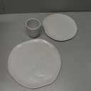 Cabtnca Modern Ceramic Dinnerware Sets for 4, 16 Pieces Stoneware Plates and Bowls Sets, Highly Chip Scratch Resistant, Microwave & Dishwasher Safe Dish Set for Home Kitchen, Speckled White