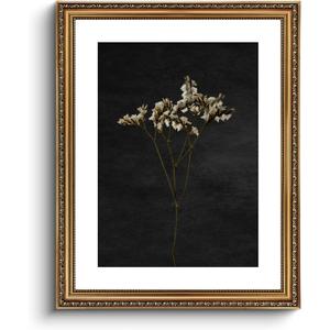 ARPEOTCY Vintage Gold Framed Large Wall Art, Retro Dark Dried Wildflower Painting, Canvas Prints with Antique Frame, Victorian Wall Picture Decor for Living Room Gallery Bedroom, 16x20 inch