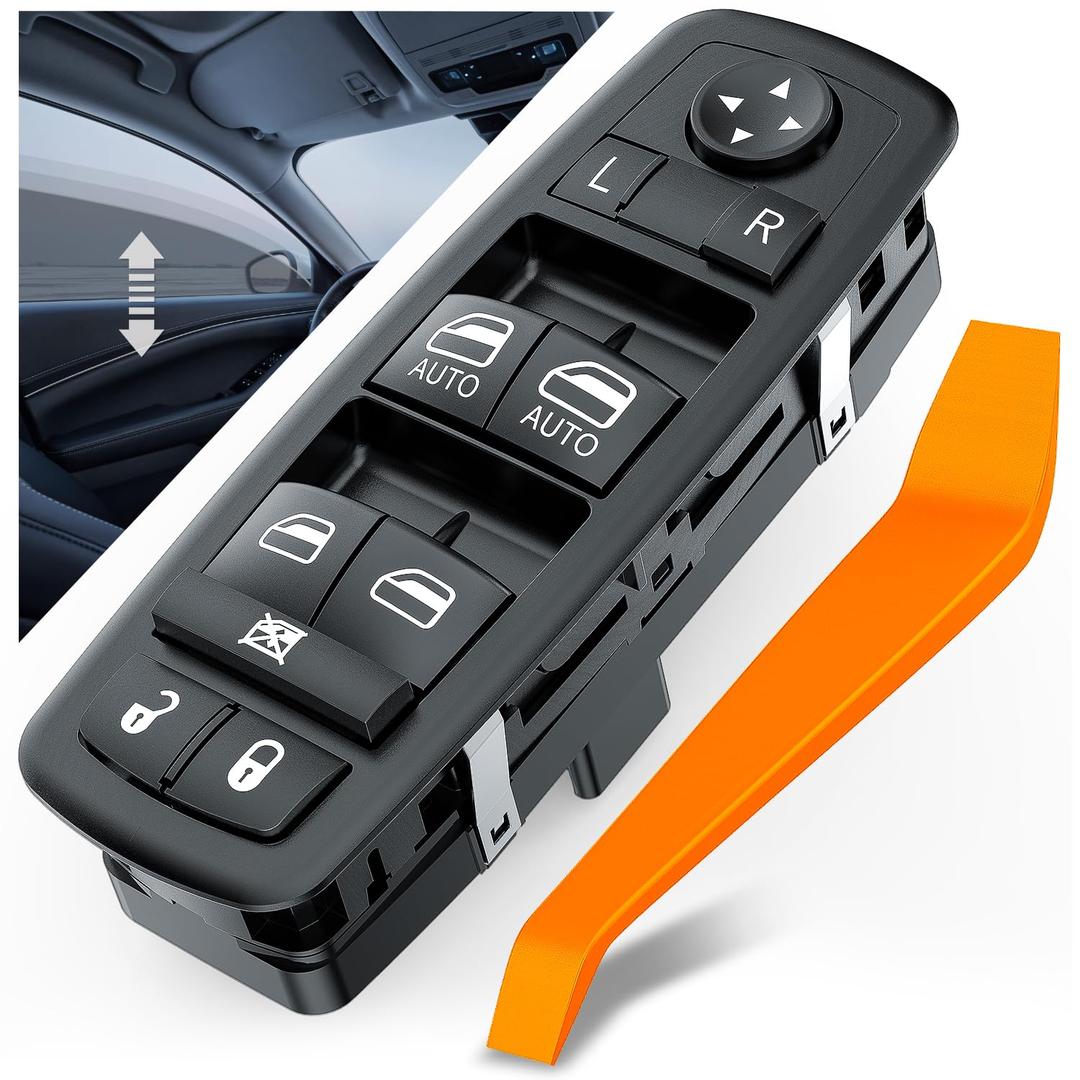 Nilight Power Master Window Switch Compatible with 2009 2010 2011 2012 Dodge Ram 1500 2500 3500 Front Left Driver Side Windows Control Replacement Set with Removal Tool