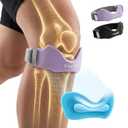 Patellar Tendon Support Strap, Silicone Patella Knee Strap for Knee Pain Relief, Adjustable Patella Band Knee Brace for Basketball, Jumpers Knee, Tendonitis, Osgood Schlatter (Purple 1 Pack)