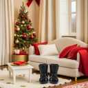 BESTonZON 12 Pairs Mini Santa Claus Shoes Boots, Mini Boots Doll House Black Boots Doll Christmas Decorations Dolls Mini Shoes Toys Miniature Xmas Boots Decorations Children Mini Shoes Toy