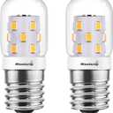 LED Microwave Light Bulbs Under Hood 40W Equivalent, E17 LED Bulb Dimmable for Range Hood, 3W 380 Lumens, LED Appliance Light Bulb Over Stove, Warm White 3000K, 2 Pack