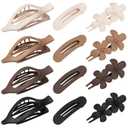 2 x 12 PCS Flat Hair Clips for Women - 3 Styles Flat Claw Clips for Thin Thick Hair, Strong Hold Hair Accessories