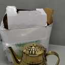 SANQIAHOME 1.6L(54oz) Stainless Steel Hammer Patterned Teapot With Removeable Infuser,Loose leaf cover,Gold