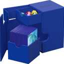 Ultimate Guard Flip'n'Tray 100+, Deck Case for 100 Double-Sleeved TCG Cards + Dice Tray, Blue, Independent Magnetic Closure & Microfiber Inner Lining