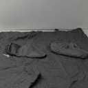 BESTOUCH Duvet Cover Set 100% Washed Cotton Linen Feel Super Soft Comfortable Chic Lightweight 3 PCs Home Bedding Set Solid Dark Black Queen (Queen (90" x 90"))