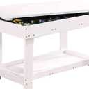 YouHi Kids Activity Table with Board and Storage for Bricks Activity Play Table (White Double Table), Big