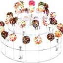 YestBuy Cake Pop Display Stand, 36 Hole Cake Pop Holder, Lollipop Holder for Weddings, Birthday Parties, Anniversaries Gift, Halloween, Christmas Candy Decorative (Clear)