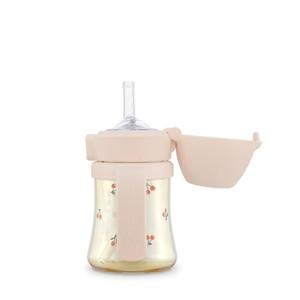 GROSMIMI Flip Top Spill Proof Sippy Cup, PPSU, BPA Free, 6 oz, Stage 2 Straw for Toddlers (Cherry)