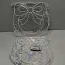 Zimati Christmas Wreath Window Lights Decorations, 2 Packs 14" Christmas Window Lights with Bow, Timer Remote Control USB Powered Window Silhouette Light for Door Home Winter Xmas Party