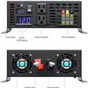 WZRELB 3000watt Pure Sine Wave Inverter 12V DC to 120V AC 60HZ with LED Display Wireless Remote Controller Car Inverter Generator (RBP300012VCRT)