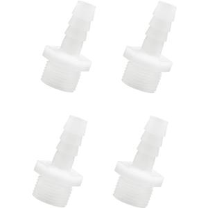 4Pcs Plastic Hose Barb Fitting 3/8" Barb - 1/2" NPT Male Thread Adapter Union Pipe Fitting