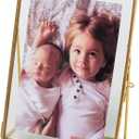 6x8 Gold Photo Frame Vintage Style Antique Gold Standing Picture Frames with Pressed Glass, Brass (6 x 8)