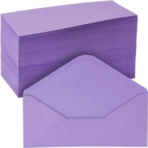 200 Pack #10 Purple Colored Envelopes Bulk - Gummed Seal Letter Size for Party Invitations, Business Mailing, Checks, Holidays, Greeting Cards, Thank You Notes (4.1in x 9.5in)