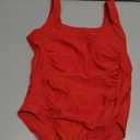 Girls One Piece Swimsuit Ruffled Teen Girl Swimsuit Size 6-16Y Wide Straps Girls' Swimwear for Bathing Suits Yizuoding003 (12 Years, Red)