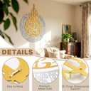 BreezeHug 45 x 35 Inch Ayatul Kursi Metal Wall Art, Gold & Silver Islamic Arabic Calligraphy Decor, Large Quran Verse Wall Sculpture for Living Room, Prayer Room, Ramadan Eid Muslim Gift, 38.6"L x 36.6"W