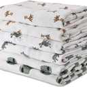 GLLQUEN BABY Receiving Blanket Boy Cotton Muslin Swaddle Blankets Girl Newborn Squares Breathable & Soft Thin Baby Blankets Cloths Double Absorbent Infant Swaddling Wrap - 6 Pack (Giraffe)