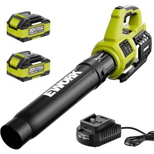 Leaf Blower Cordless 20V Powerful Electric Leaf Blower with 2x4.0Ah Batteries and Charger, Variable-Speed, Lightweight Battery Powered Leaf Blowers for Lawn Care, Patio, Blowing Leaves, Dust