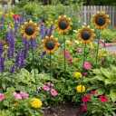 5pcs Sunflowers Yard Wind Spinners Outdoor Decoration Stakes Lawn Ornaments, Lawn Decorations Garden Stakes, Metal Outside Decorations for Metal Yard Art Flower Garden Decor, Sunflower Gift for Women