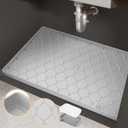 Under Sink Mat, 34x22 Silicone Under Sink Mats for Kitchen Waterproof, Thick Under Sink Liner with Drain Hole, Bathroom Under Sink Tray, Undersink Mat Cabinet Protector for Leaks Spills (34" x 22", Gray)