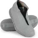 Zbyoujer Waterproof Rain Shoe Covers, Silicone Overshoes with Zipper Non-slip Galoshes for Men and Women (L(Women 7.5-10.5,Men 6.5-9), Grey)
