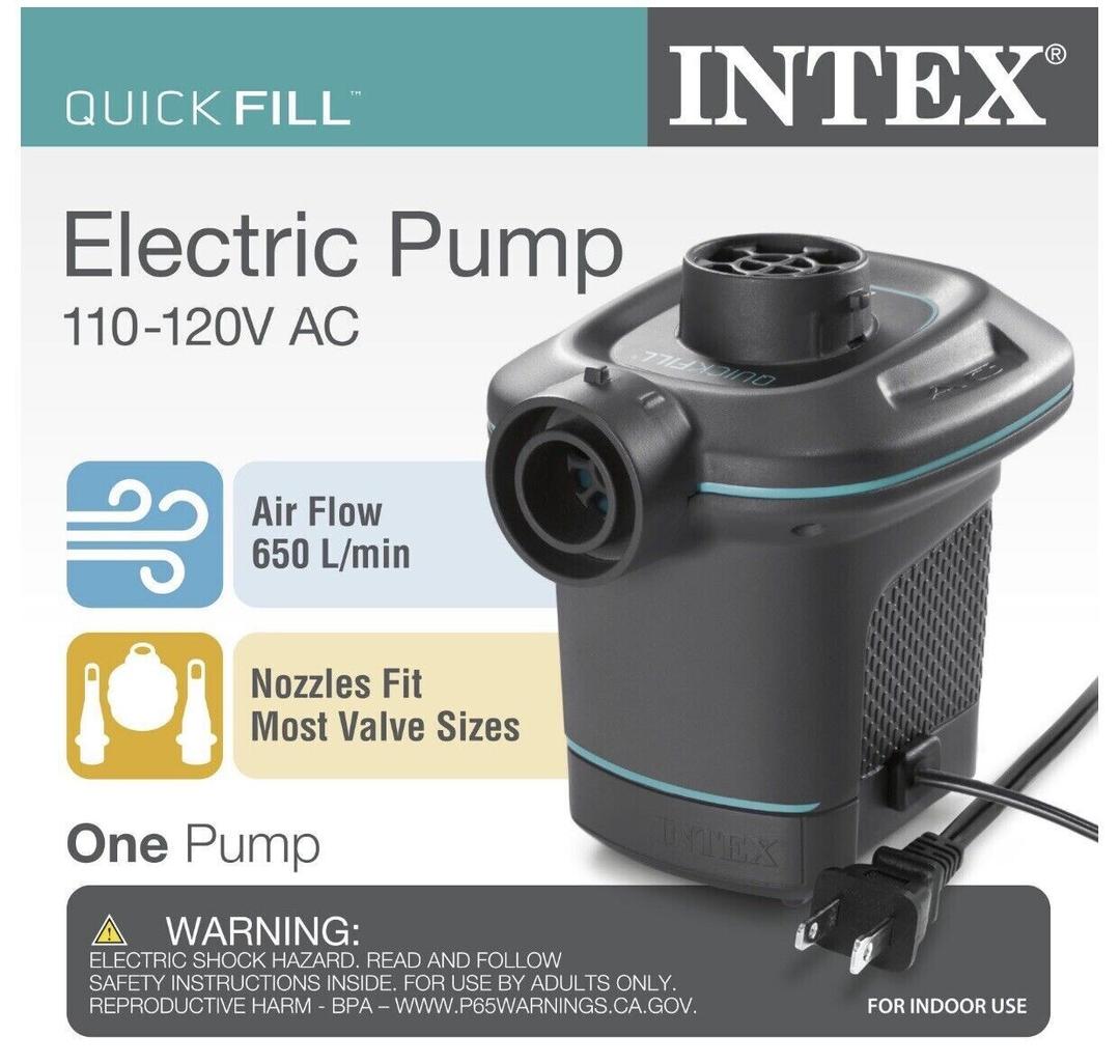 Intex Quick Fill Electric Pump 110-120V AC Inflates & Deflates Fits- Brand New!!