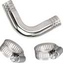 Yoebor Stainless Steel 304 Sanitary Hose Barb 90 Degree Elbow Fitting, 5/8" Barbed x 5/8" Barbed 90-Deg Ell, 1pc