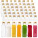 50 Pack 12 oz Plastic Juice Bottles with Caps,PET,Gold