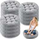 Jerify Floor Pillow Cushions Large Round Square Large Meditation Floor Pillow for Classroom Adult Meditation Picnic Party Seating Learning Daycare School(Round,Light Gray,12 Pcs)
