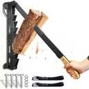 3-in-1 Wall Mounted Kindling Splitter for Wood Portable Metal Manual Fire Wood Kindling Splitter Hand Sturdy Firewood Cutter Heavy Duty Firewood Log Splitter Crackers Wedge for Indoor or Outdoor (Black)