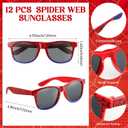 Soulchen 48 Pieces Spiderweb Birthday Party Decoration Set Spiderweb Gift Bags Spider Silicone Bracelet Sunglasses Cobweb Sticky Hands Toys for Birthday Party Supplies Favors (Classic)