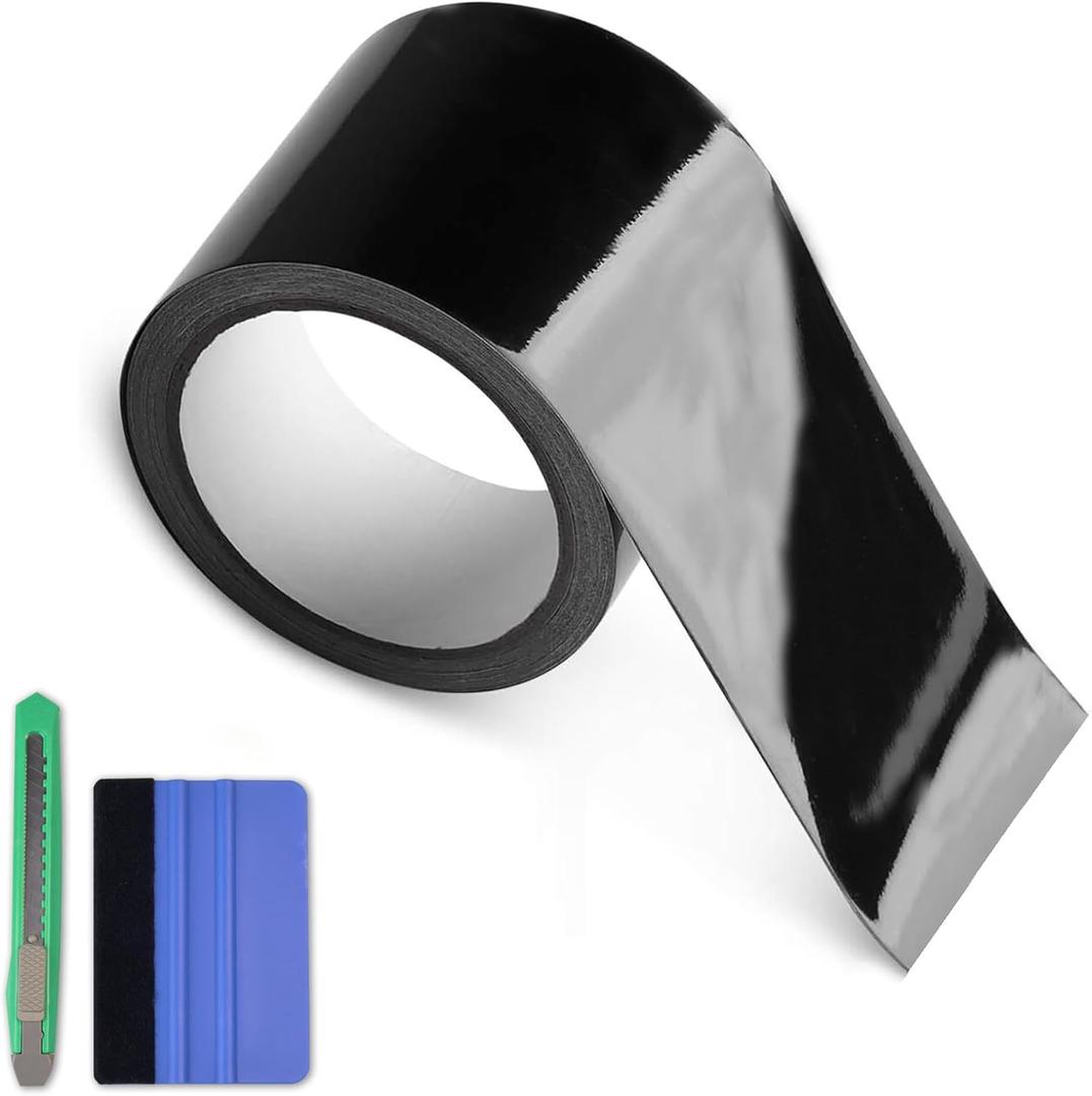 Arespark Gloss Black Vinyl Wrap, Cars Vinyl Film Tapes Kit for Blackout Chrome Delete Window Trim Door with Free Tools (3in x 30 feet)