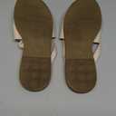 FISACE Womens Slip On Flip Flops Ring Toe Strappy Summer Gladiator Flat Sandals (7.5, Beige)