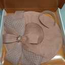 Kgromfy Women's Wide Brim Fascinator Hat Tea Party Headband Large Vintage Church Hat Lady Headwear for Derby Wedding Cocktail