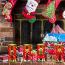 Tiamon 4 Pcs Christmas Nutcracker Flameless Candles Battery Operated LED Candles with Remote Warm Light Flickering Pillar Set for Xmas Holiday Table Decorations