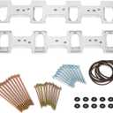 Rectangle Intake Manifold Adapter Plates For LS1 Cathedral Port Cylinder Head to LS3 LSA ZL1 CTS-V Silver