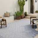 Loloi Amber Lewis Topanga Collection TOP-07 Silver/Blue 5'-3" x 7'-6" Indoor/Outdoor Area Rug