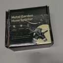 2WAYZ Hose Splitter 2 Way Heavy Duty Outdoor Faucet and Garden Connector - Water Spigot Splitter - Durable All-Metal Y Adapter with Shut-Off Valve - 4 x 4 x 1.5