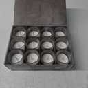 Hyoola White Votive Candles in Glass - Pack of 12 Votive Candle - 12 Hour Burn Time - Unscented Votive Candles - European Made Glass Votives