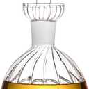 ELETON Stripe Ball Glass Olive Dispenser, No Funnel Needed Easy to Refill Oil Bottle with Pourers, Clear Cooking Oil Vinegar Dispenser Bottle Olive Oil Carafe Decanter for Kitchen BBQ (5oz/125ml)