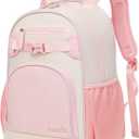 Lightweight Cute Kids Backpack for School Kindergarten Elementary Backpacks for Gilrs ages 6-8-10 (Pink Cream)