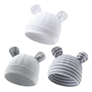 Duoyeree Baby Hat Newborn Hat Adorable Cotton Bear Ear Beanie Cap for Infant Girl Boy 0-6 Months