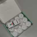 Topstone Flickering Flameless Battery Operated LED Tea Lights Candles with Remote Control,Amber Decorative Timer Candles for Home and Festival Decoration,Set of 12