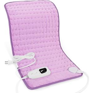 Deepsoon Heating Pad,Electric Heating Pads for Back,Neck,Abdomen,Moist Heating Pad for Shoulder,Knee,Arms,Legs,Dry/Moist Heat & Auto Shut Off,Christmas Gifts for Men and Women,Light Purple,24x20 Inch