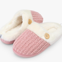 Women’s Warm Knit House Slippers, Comfy Memory Foam Winter House Shoes, Soft Plush Slip-On Bedroom Slippers for Indoor and Outdoor, Size: 9-10