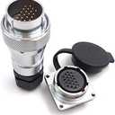 WS28 28MM 5Pin~26Pin Panel Mount Waterproof Aviation Connector IP68 Cable Connector Plug Socket (20Pin, Plug(Male)&Socket(Female))