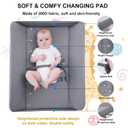 Portable Baby Changing Station with Adjustable Height - Foldable Diaper Table with Wheels,Waterproof Pad, Safety Belt & Large Storage Racks, Ideal for Newborn and Infants (Light Grey)